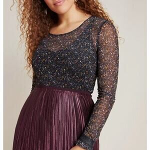 NEW Anthropologie Nümph Nufranny Sheer Mesh Floral Long Sleeve Top XS NWT Goth